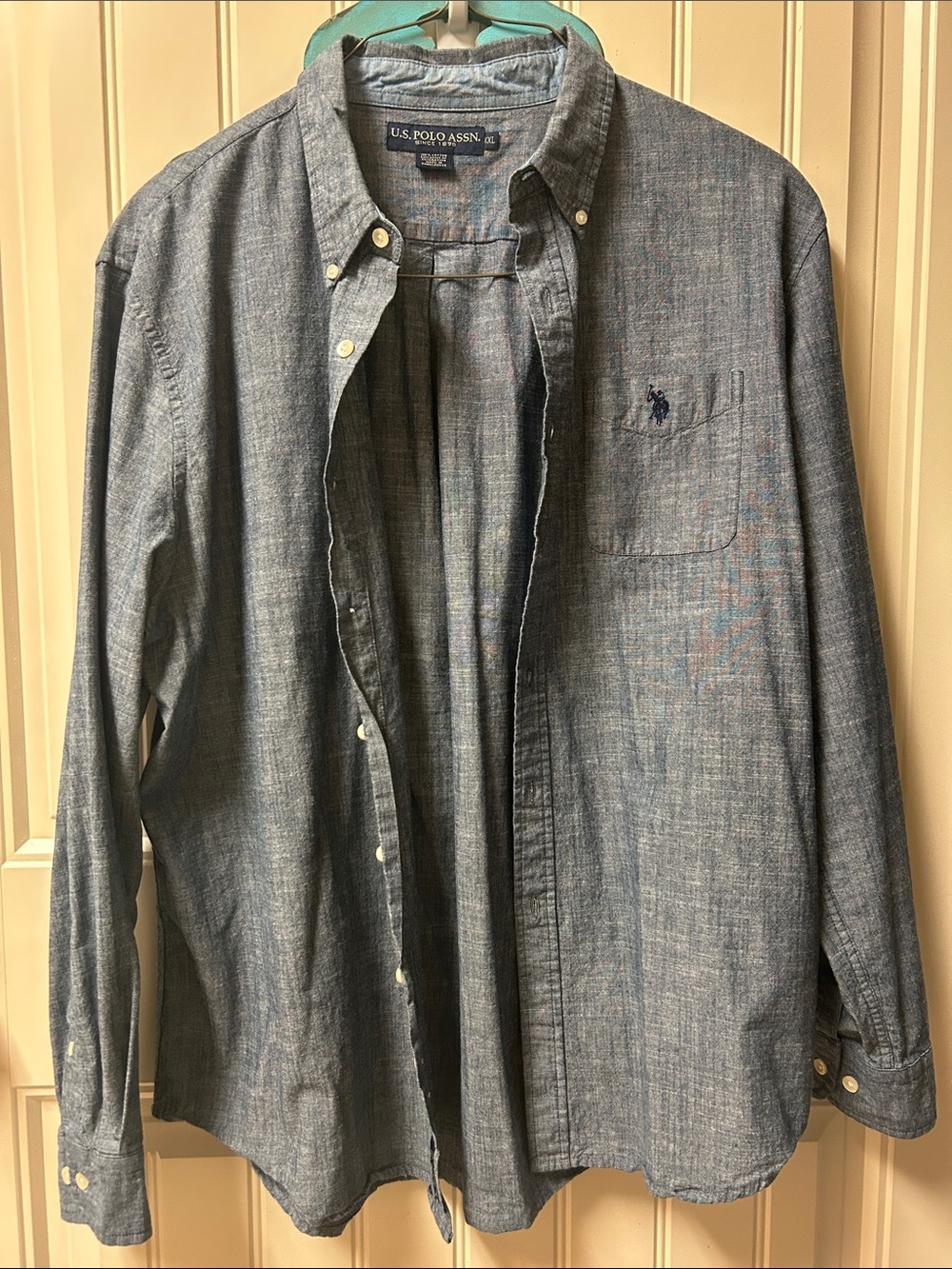 U.S. Polo Assn. Men's Button-Down Chambray Shirt - Blue